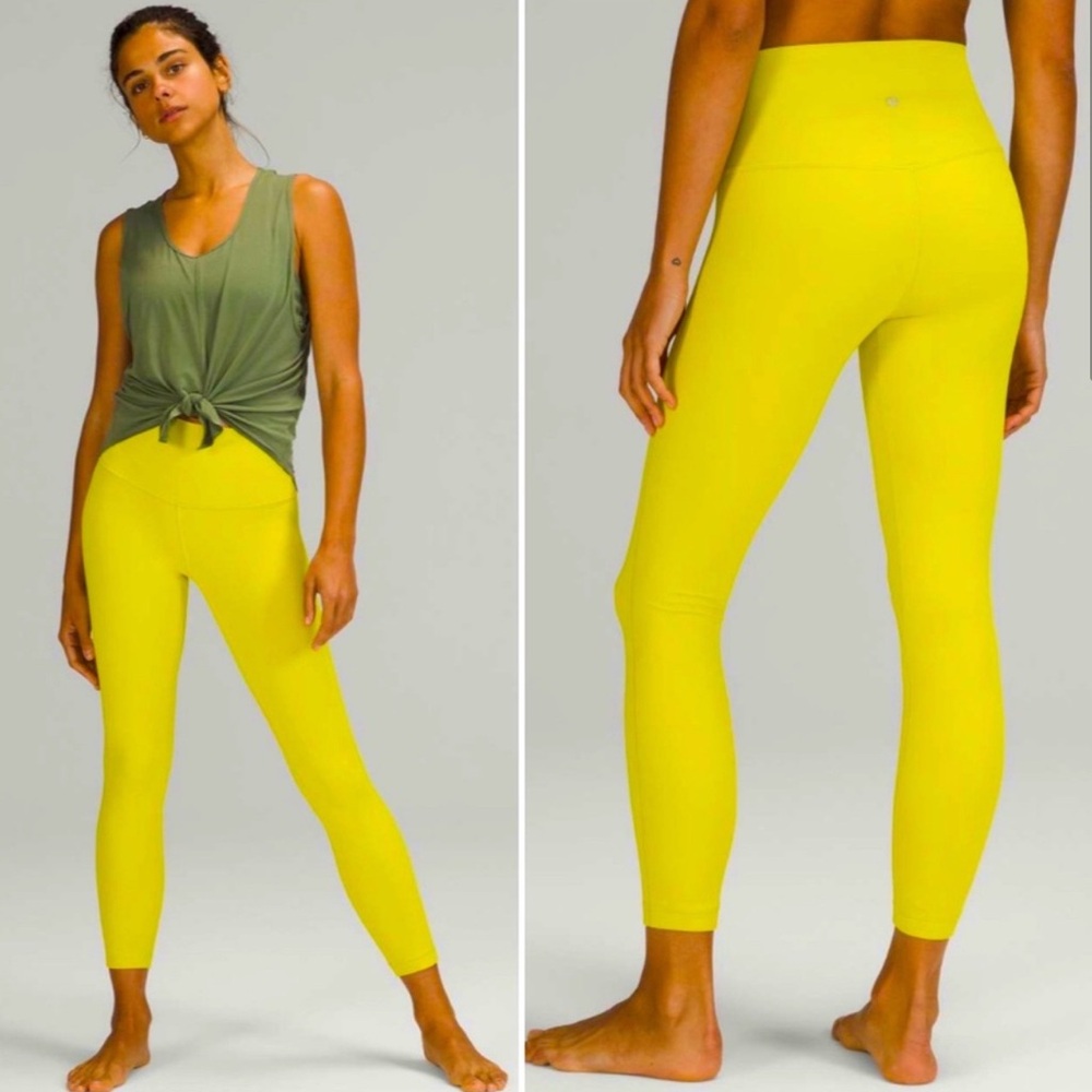 Lululemon arise high rise leggings yellow